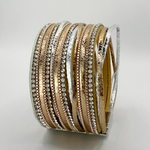 Lederarmband mit Strass & Goldakzenten